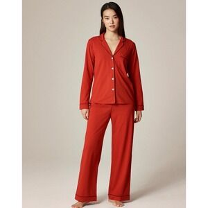 NWT J. Crew Dreamy Cotton Blend Pajama Pant Set Radiant Ruby Size XXS